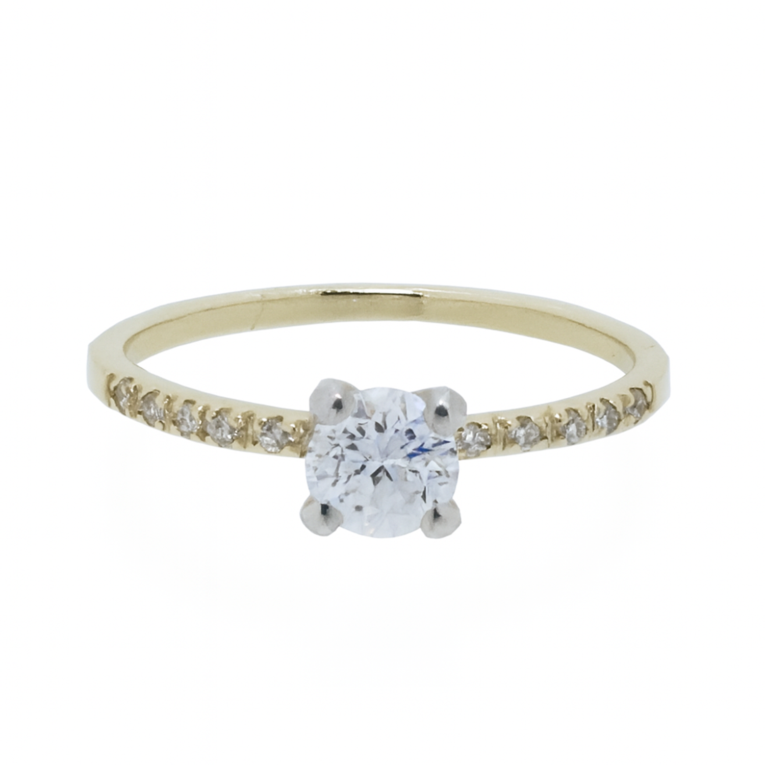 Aro con laterales amarillo .63ct